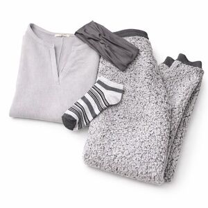 Zenana Waffle Knit Top + Hippie Rose Sherpa Joggers Cozy Lounge Set S